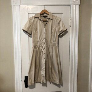 Brooks Brothers Khaki Shirt Dress Size 6 EUC